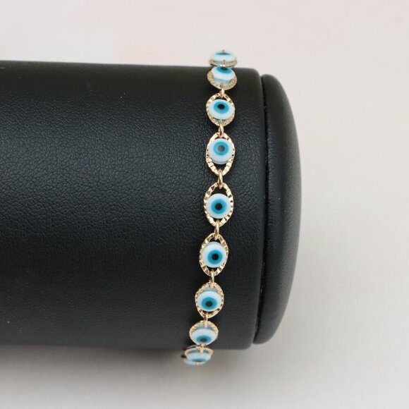 "Delicate Rose Gold Evil Eye Bracelet, XPBL0780 - Picture 8 of 12